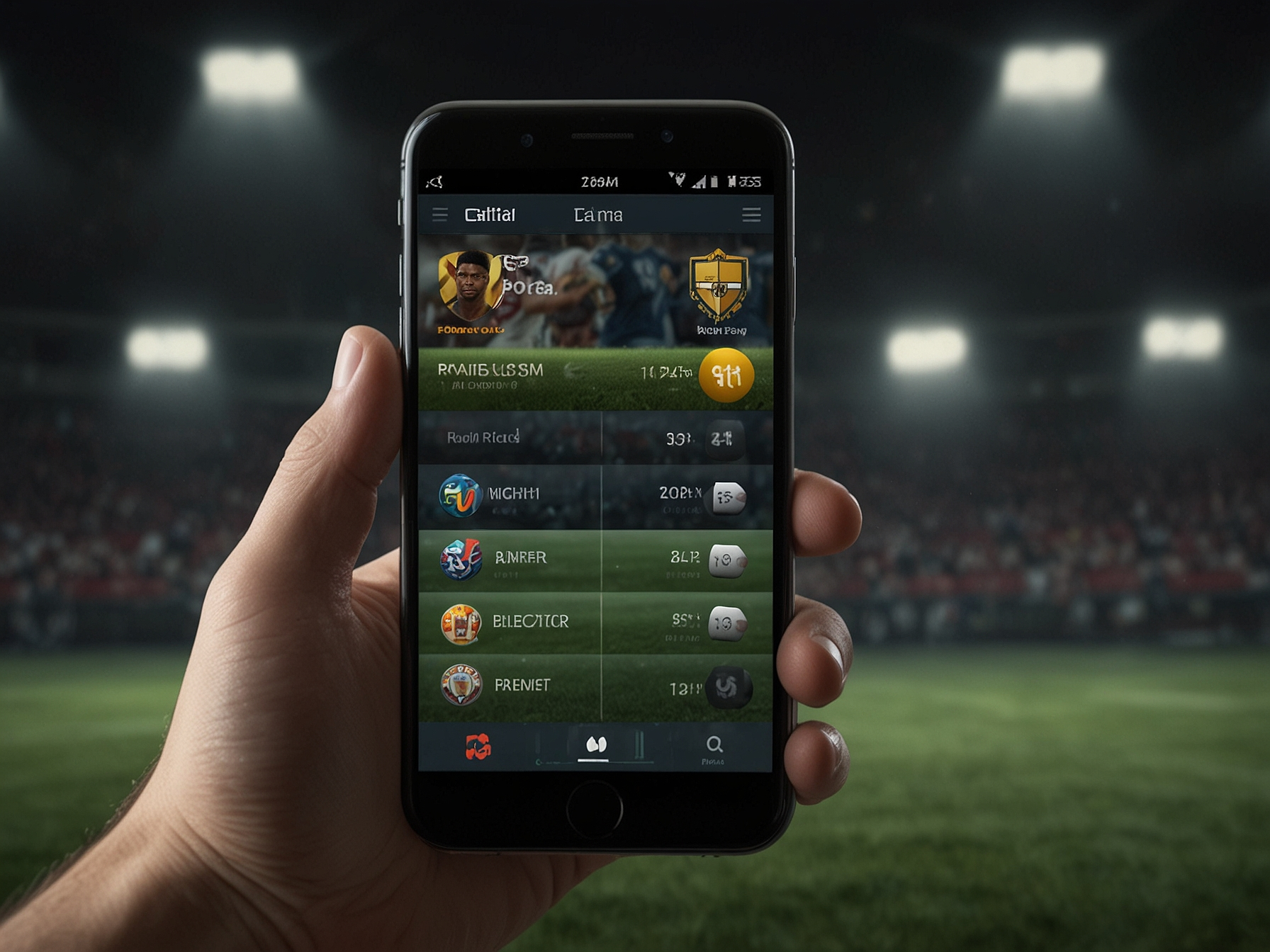 Athlete with mobile showing KiraBet